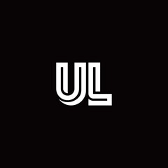 UL monogram logo with abstract line