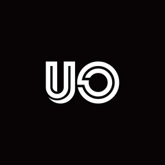 UO monogram logo with abstract line