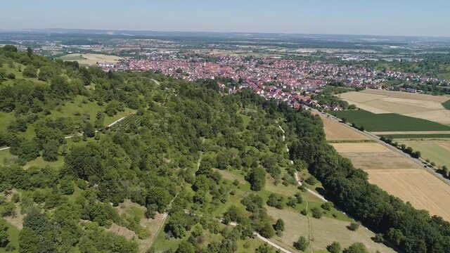 Aerial shot of German city Weilheim an der Teck and nature around 2 of 5