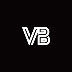 VB monogram logo with abstract line