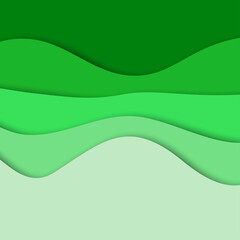 3D abstract background and paper cut shapes, vector illustration