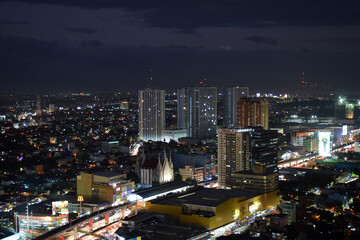 Fototapeta na wymiar Quezon city overview during twilight in Philippines