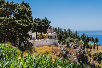 Old small church near Monastery of Preveli. Rehtymno region, Crete, Greece.