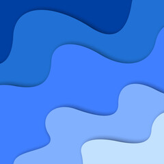 3D abstract background and paper cut shapes, vector illustration