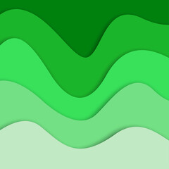 3D abstract background and paper cut shapes, vector illustration