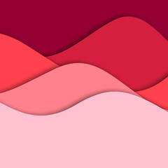 3D abstract background and paper cut shapes, vector illustration