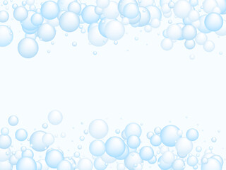 Soap foam bubbles, shampoo soapy effect background