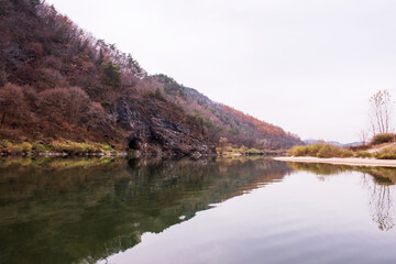 Landscape Lake. beautiful reflection.