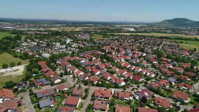Aerial shot on district Egelsberg of city Weilheim an der Teck in Germany 1 of 7