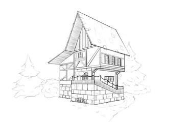 light sketches in the style of a simple pencil