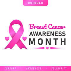 World Breast Cancer poster. web banner. Breast Cancer Awareness Pink Ribbon. Vector illustration.