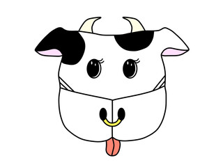 マスクをしている牛のイラスト