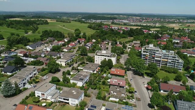 Aerial shot on district Egelsberg of city Weilheim an der Teck in Germany 5 of 7