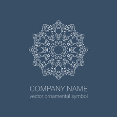 Geometric logo template. Vector linear arabic ornamental symbol