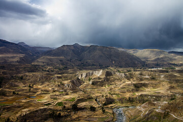 valley in peru with stunning view into the valley