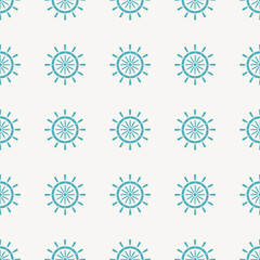 Ship's Steering Wheel Icon Cartoon Pattern Vector