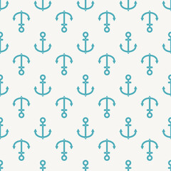 Blue Anchor icon isolated seamless pattern on gray background. Vector