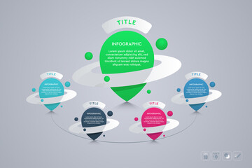 Infographics for business concept. Isometric vector Infographic design - Vector