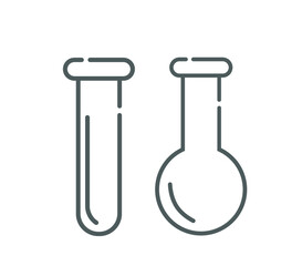 Test tube icon.  Laboratory equipment  icon.
