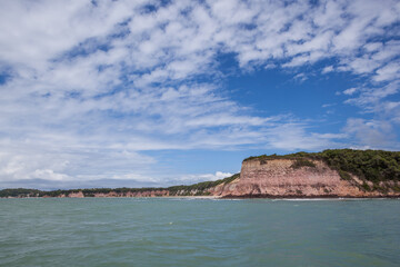 Fototapeta na wymiar Brazilian coast, viewed from the sea of Natal - RN - Brazil