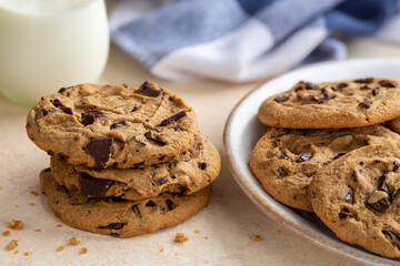 Chocolate Chip Cookies on a Table