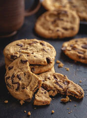 Chocolate Chip Cookies on a Table