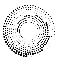 Halftone dots in circle form. round logo . vector dotted frame . design element