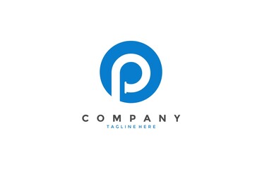 Letter P inside circle logo design