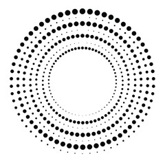 Halftone dots in circle form. round logo . vector dotted frame . design element