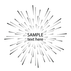 Obraz premium Radial halftone dots in Circle Form for comic books . fireworks Explosion background . Vector Illustration . Starburst round Logo . Circular Design element . Abstract Geometric star rays . Sunburst .