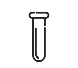 Test tube icon.  Laboratory equipment  icon. Glass tube icon. 