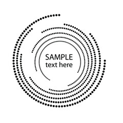 Halftone dots in circle form. round logo . vector dotted frame . design element