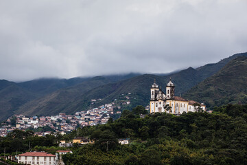 Fototapeta na wymiar View of the unesco world heritage city of Ouro Preto in Minas Gerais - Brazil