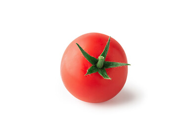 Ripe cherry tomato isolated on white background. Clipping path