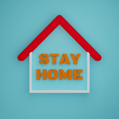Stay Home stylized house icon (square format)