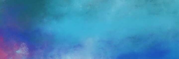 decorative abstract painting background texture with steel blue, dark slate blue and teal blue colors and space for text or image. can be used as horizontal header or banner orientation