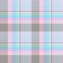 Seamless pattern in simple gray, pink, purple, blue and mint green colors for plaid, fabric, textile, clothes, tablecloth and other things. Vector image.