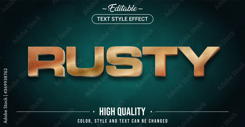 Poster Editable text style effect - Rusty theme style.