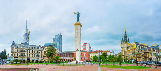 Panorama of the Europe Square in Batumi, Georgia