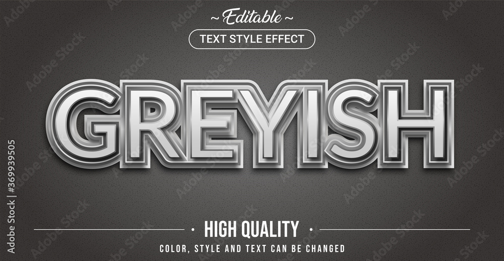 Poster Editable text style effect - Grey color theme style.