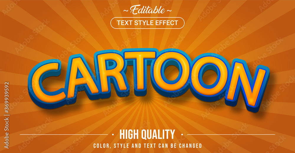 Poster Editable text style effect - Cartoon theme style.