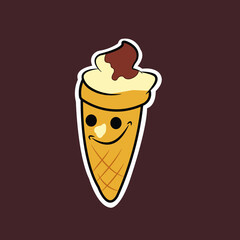 Ice Cream Cone Character Vector