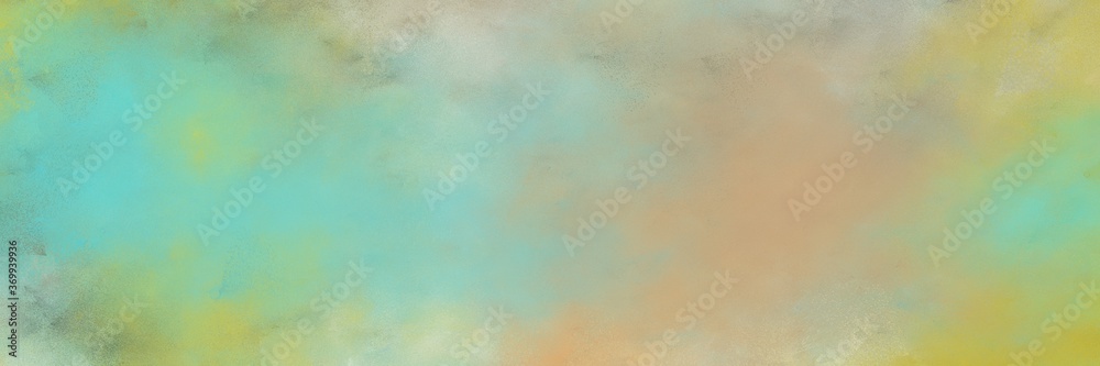 Poster decorative abstract painting background texture with dark sea green and medium aqua marine colors and space for text or image. can be used as horizontal background graphic