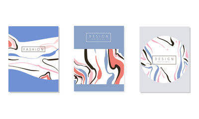 Obraz premium Fashion Abstract Card Design Set, Banner, Brochure, Flyer, Invitation Template, Business Identity Style Vector Illustration