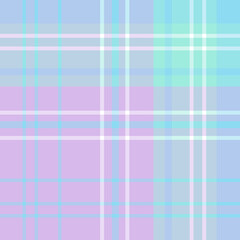 Seamless pattern in simple white, purple, blue and mint green colors for plaid, fabric, textile, clothes, tablecloth and other things. Vector image.
