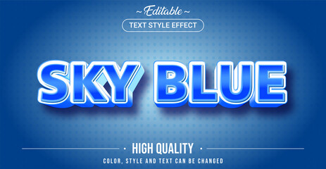 Editable text style effect - Sky blue theme style.