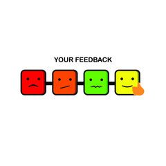 colorful emoji feedback, smiley