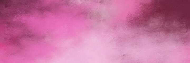 decorative vintage abstract painted background with pale violet red, dark moderate pink and pink colors and space for text or image. can be used as horizontal background texture