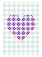 Heart icon of dots / circles