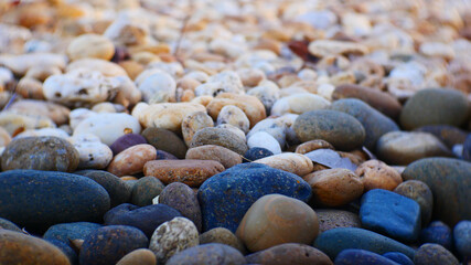 brown stone texture background. pebble stone garden